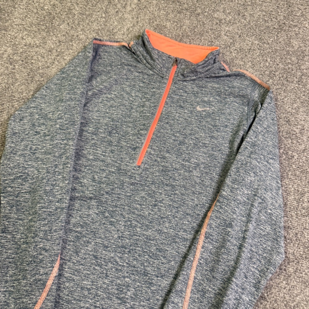 Nike Dri-fit 1/4 Zip Women's S Gray Pink Long-sleeve Y2K Pullover Slim fit